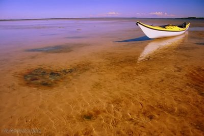 Kayak in shallow water