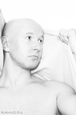 Bald with towel