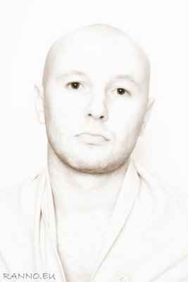 Sepia bald with dark eyes