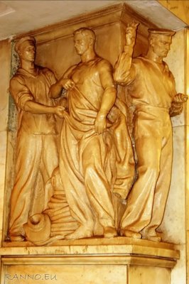 Sculptures at metro station of St Petersburg