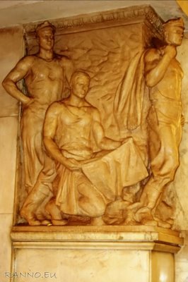 Sculptures at metro station of St Petersburg
