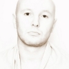 Sepia bald with dark eyes