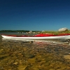 Kayak on rocks
