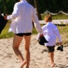 Boys returning from beach