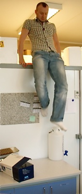 Head of laboratory in action