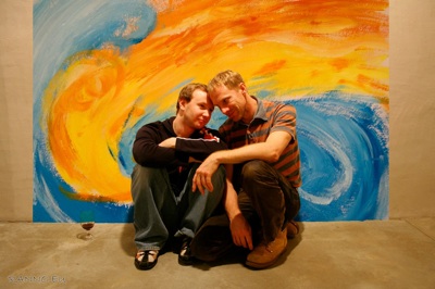 Ranno and Margus with Ranno's painting