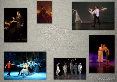 Collage of photos from Vanemuine Ballet book