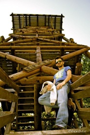 Ali at the base of the tower