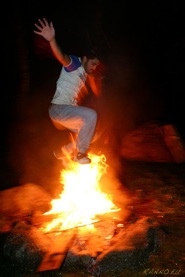 Ali fighting the fire