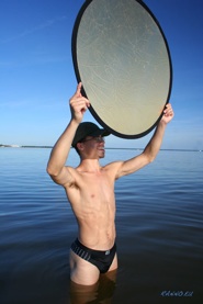 Steven assisting with the reflector