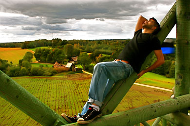 Ali resting on Mäekonnu tower