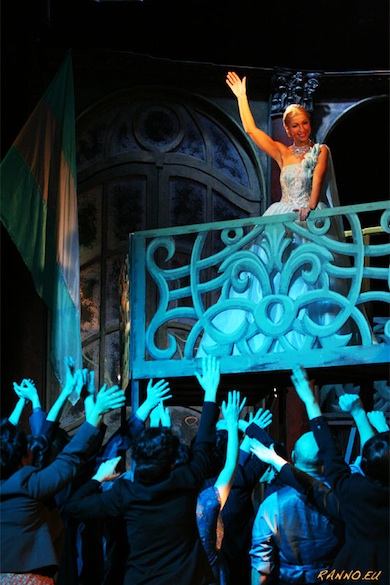 Maarja-Liis Ilus as Evita in Vanemuine Maarja-Liis Ilus as Evita in Vanemuine