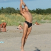 Steven catching frisbee