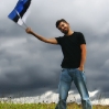 Ali with Estonian flags