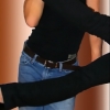 Steven hiding behind legs