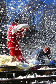 Messy pillow fight