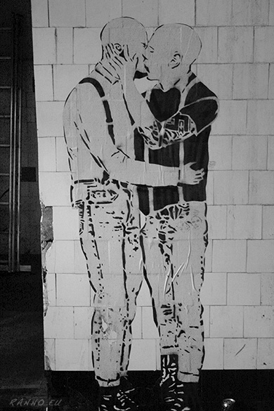 Neo-nazi gay kiss graffiti