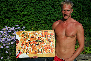 Margus with the collage of his photos