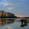 Flooded public beach by river Emajõgi