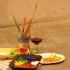 Painter\'s palette and necessities